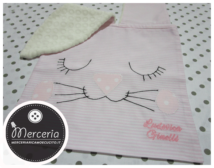 Sacco nascita e asilo coniglio rosa per Ludovica