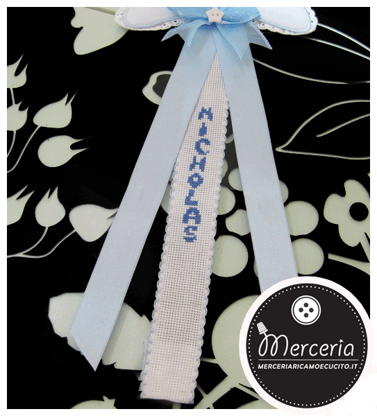 Fiocco nascita stellina celeste per Nicolas