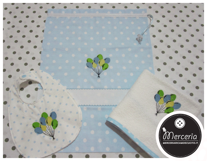 Set pois con palloncini per nascita e asilo