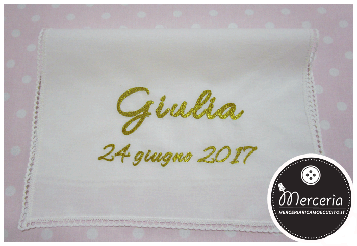 Asciugamano in cotone con merletto per Giulia
