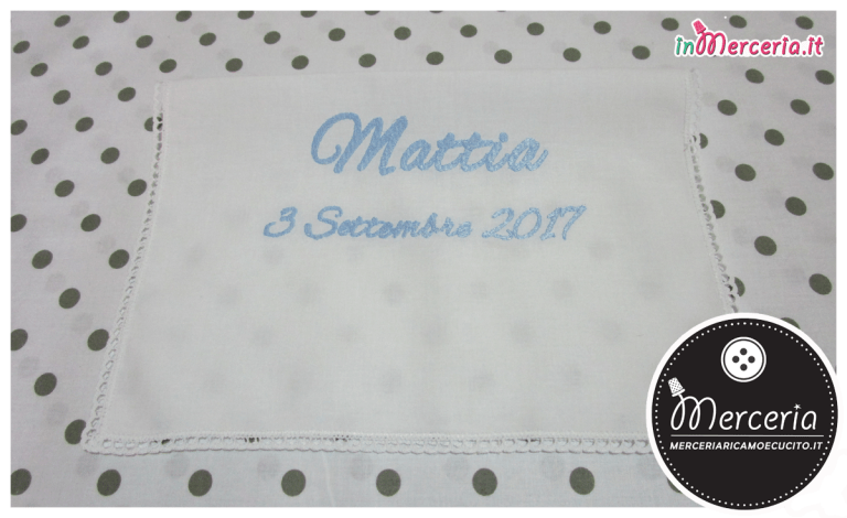 Asciugamano in cotone con merletto per Mattia
