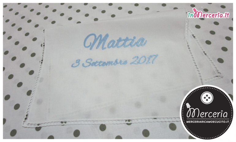 Asciugamano in cotone con merletto per Mattia