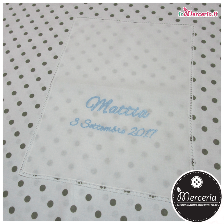 Asciugamano in cotone con merletto per Mattia