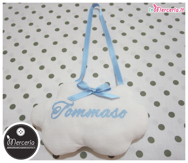 Fiocco nascita nuvola per Tommaso