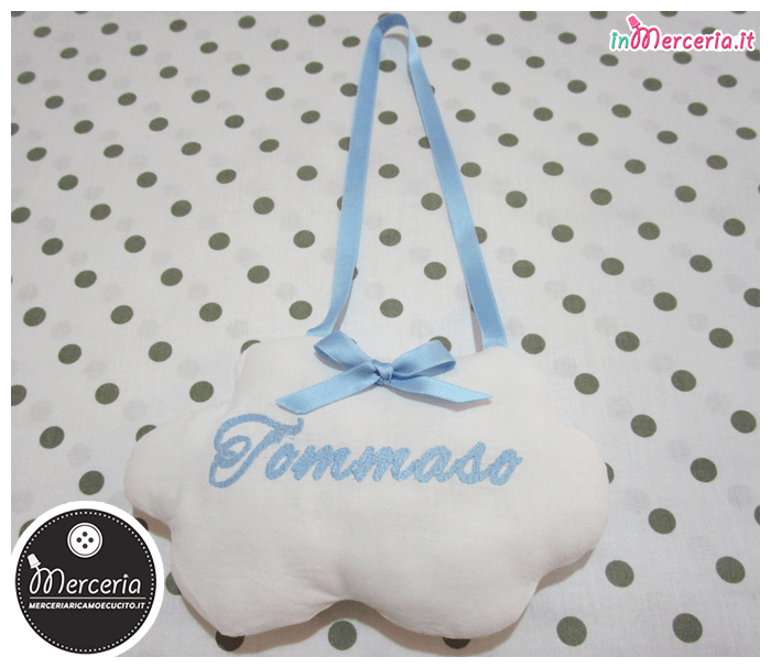 Fiocco nascita nuvola per Tommaso