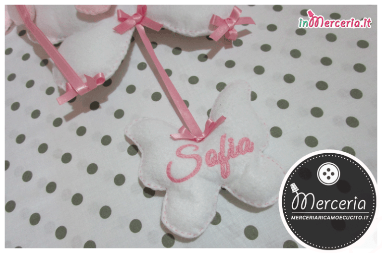 Fiocco nascita farfalla con farfalline per Sofia