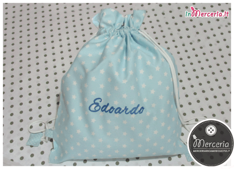 Sacchetto e tovagliette asilo per Edoardo