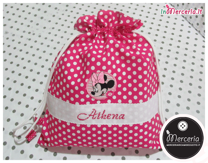 Set Asilo - Sacchetto e ascigamani Minnie per Athena