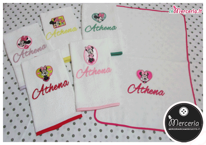 Set Asilo - Sacchetto e ascigamani Minnie per Athena