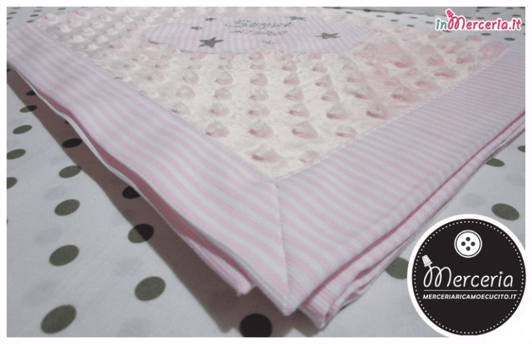 Copertina neonato in ciniglia con bolle e nuvoletta Sogni D'oro