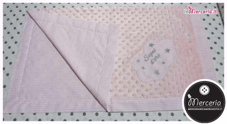 Copertina neonato in ciniglia con bolle e nuvoletta Sogni D'oro