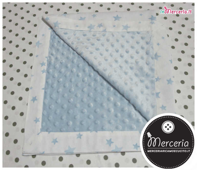 Copertina neonato in ciniglia con bolle e stelle