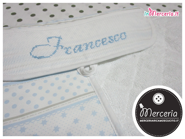 Coprifasciatoio pois con stelle celeste per Francesco