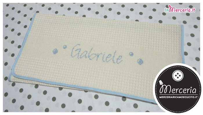 Sacchetti nascita e asilo e asciugamano per Gabriele