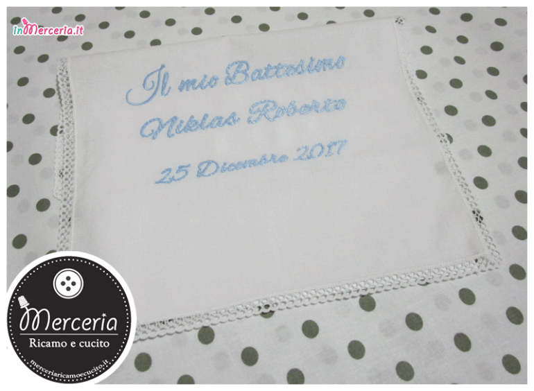 Asciugamano battesimo in cotone e copertina bolle con orsetto per Niklas