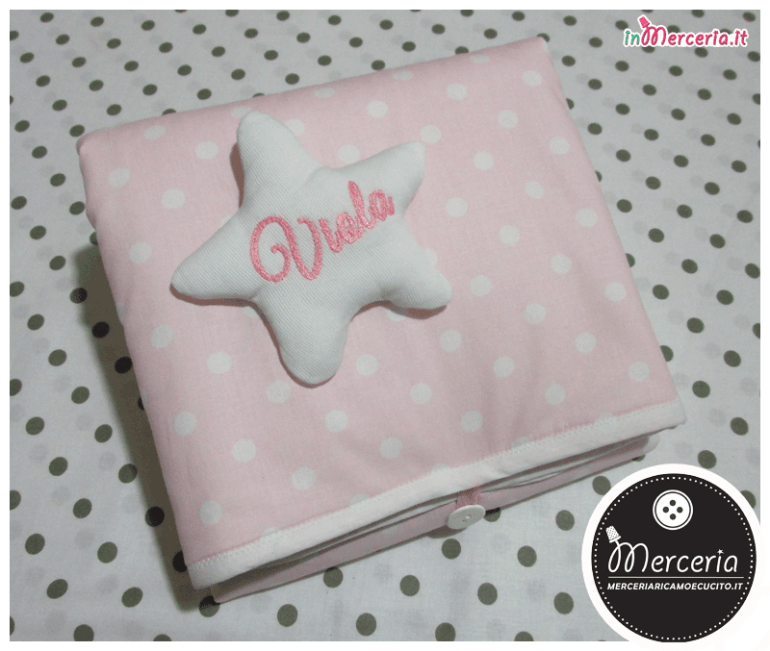 Coprifasciatoio e accappatoio rosa pois con stelline per Viola