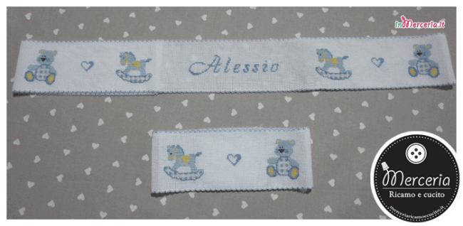 Bordura lenzuolino con orsetto e cavalluccio per Alessio