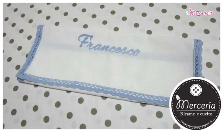 Camicina e asciugamano battesimo in cotone per Francesco