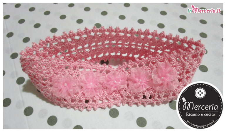 Fascia capelli in cotone con fiori