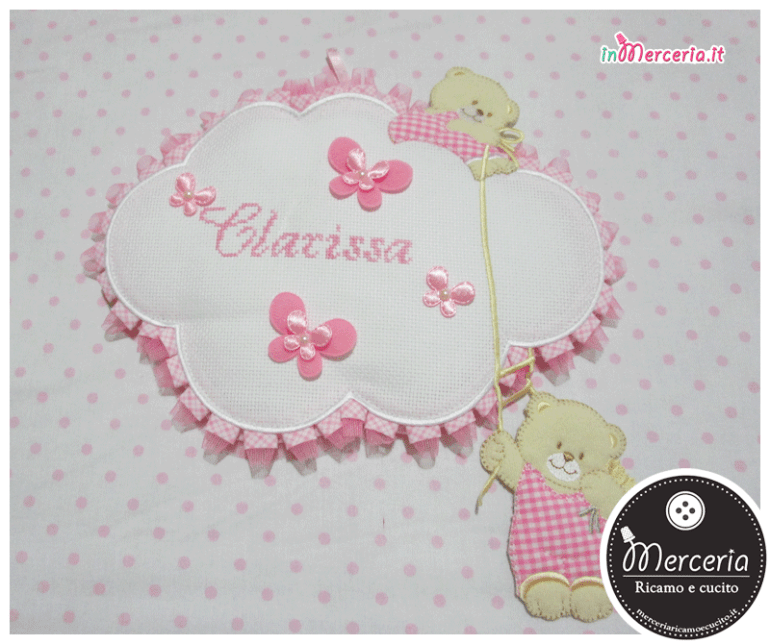 Fiocco nascita nuvola rosa per Clarissa