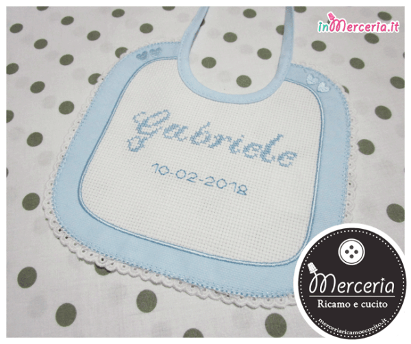Bavetta prima misura con cuori per Gabriele