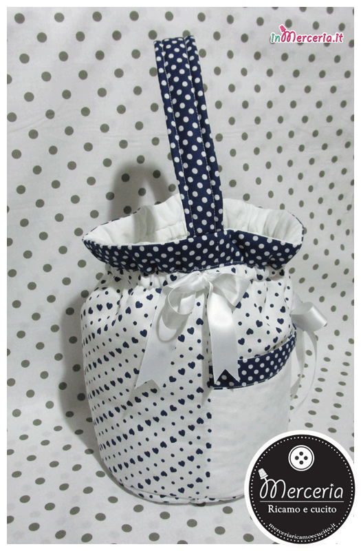 Sacco beauty blu trapuntato per nascita e asilo