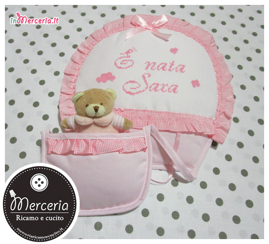 Fiocco nascita mongolfiera rosa È nata Sara