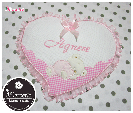 Set nascita - Copertina in lana, sacco coniglio, cappello e fiocco nascita cuore per #Agnese