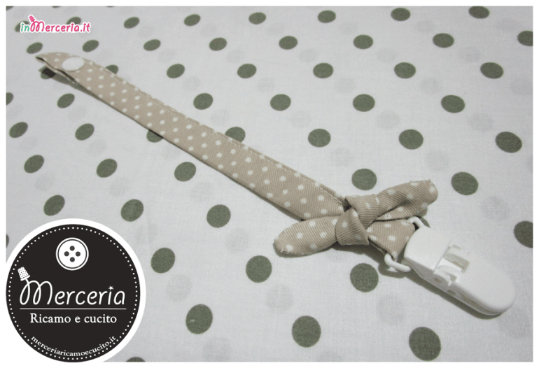 Fascia capelli e clip portaciuccio pois