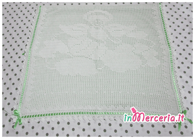 Copertine per neonato all’uncinetto in cotone con angioletto