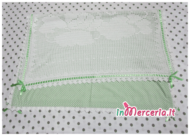 Copertine per neonato all’uncinetto in cotone con angioletto