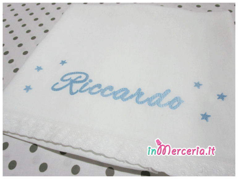 Set Lenzuolino neonato in lino con stelline per Riccardo