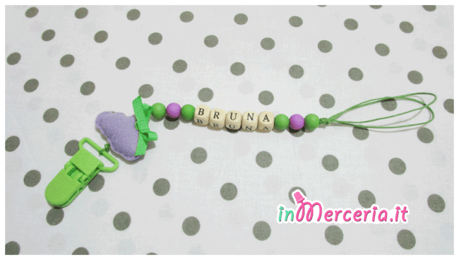 Catenella portaciuccio con nuvoletta per "Bruna"