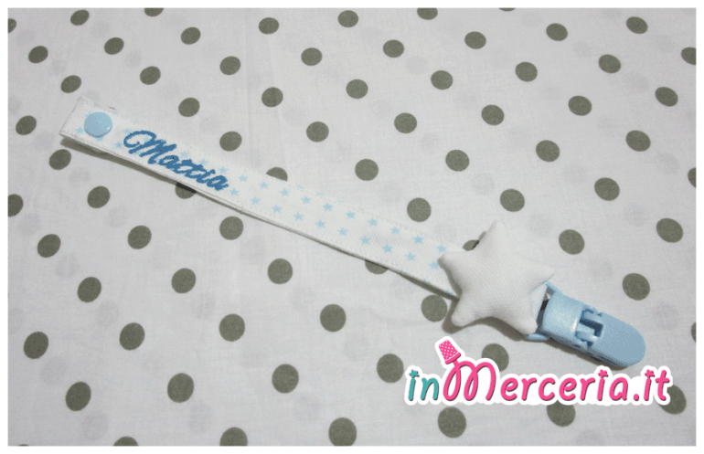 Clip portaciuccio con stella per Mattia