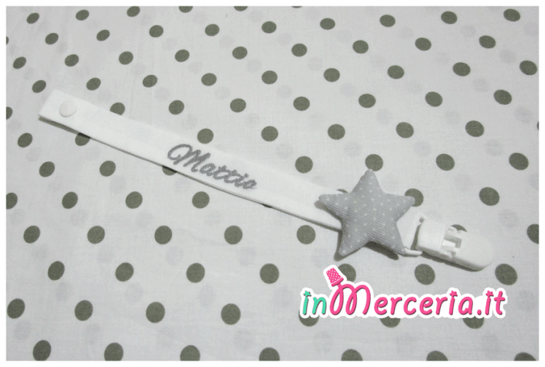 Clip portaciuccio con stella per Mattia