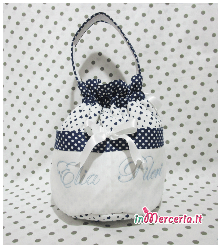 Sacco beauty blu trapuntato per Elia