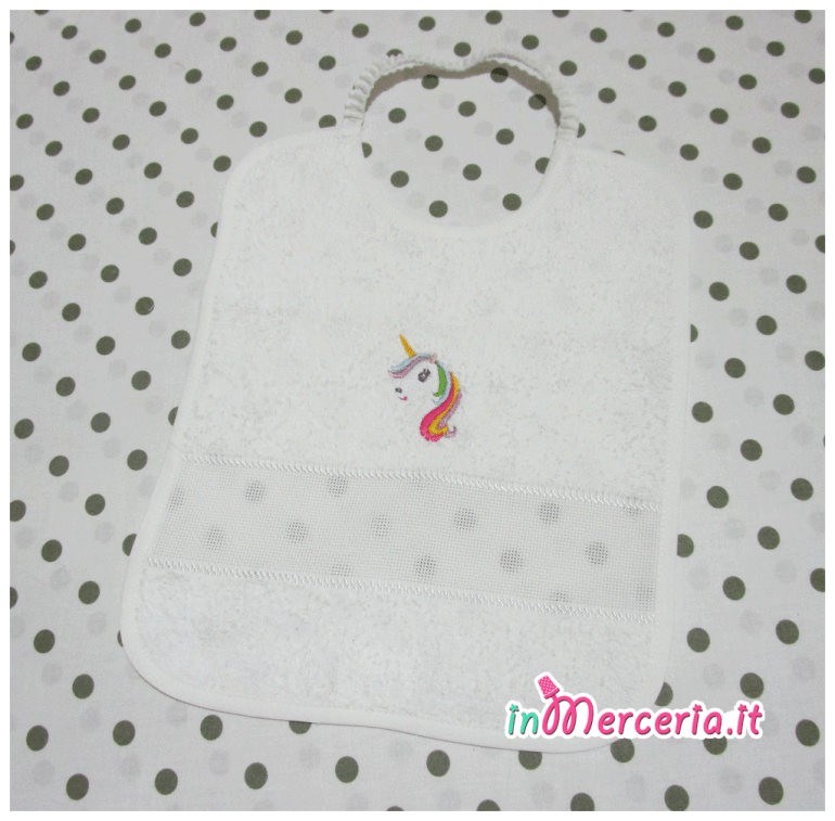 Set asilo – Asciugamano e bavaglia con unicorno