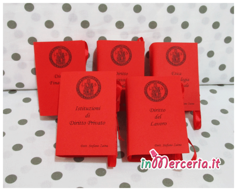 Bomboniera portaconfetti a forma di libro per la Laurea della “Dott. Stefano”
