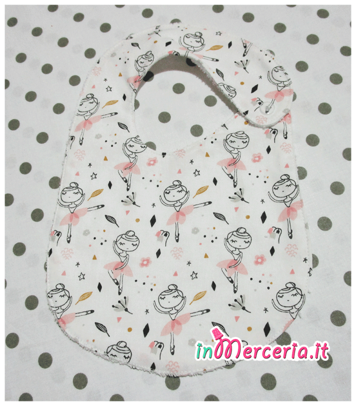 Sacchetto, bavetta bandana e bavaglia con ballerina Isadora
