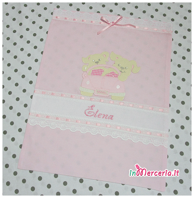 Sacchetti nascita e asilo elegnati con orsetti per Elena