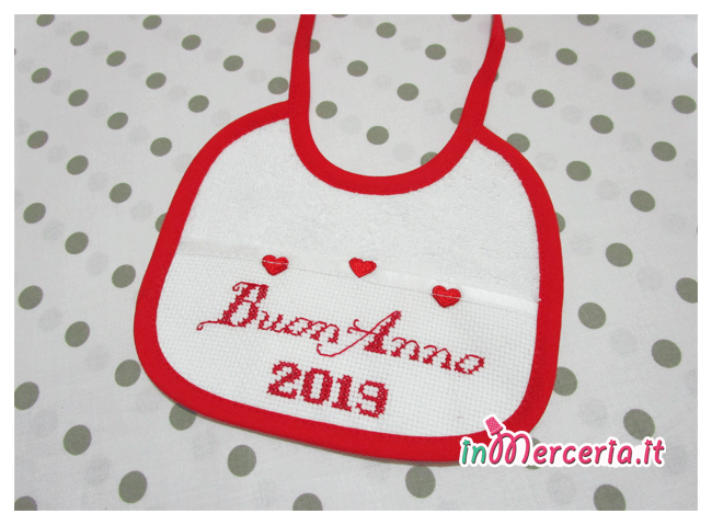 Bavetta neonato "Buon anno 2019"