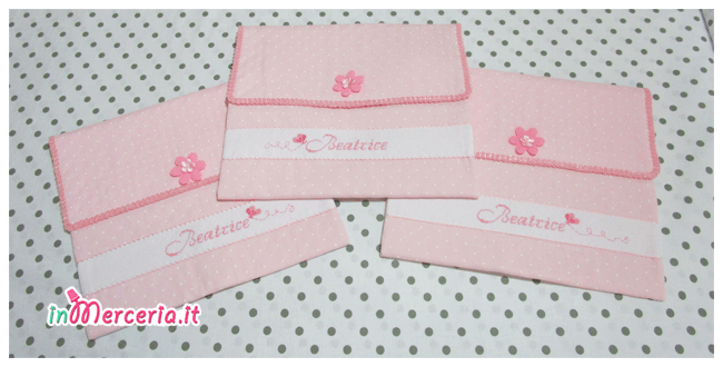 Buste trapuntate nascita e asilo per Beatrice