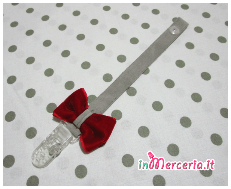 Clip portaciuccio e bavaglia natalizia "My first Christmas"