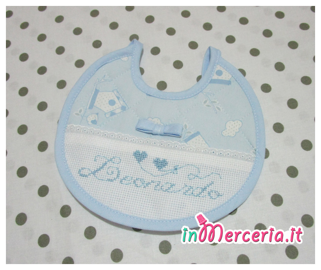 Bavaglino neonato celeste per Leonardo