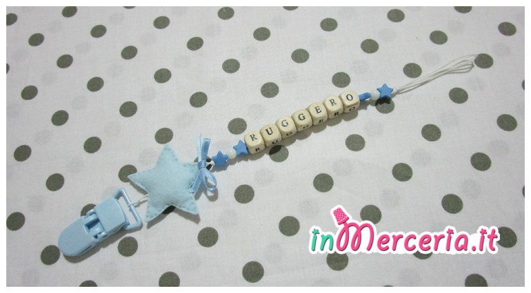 Catenella portaciuccio con stella e nome Ruggero