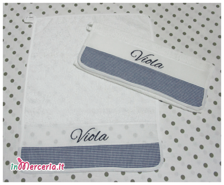 Coppia asciugamani asilo per Viola