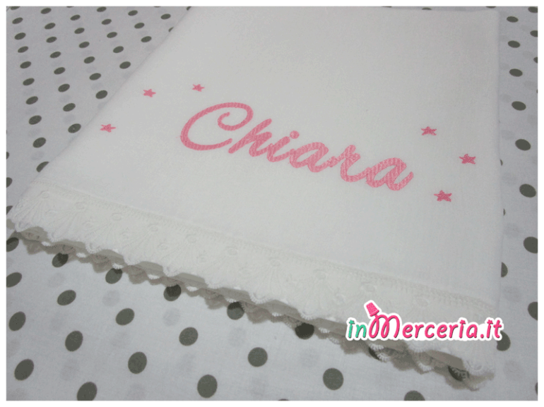 Set Lenzuolino neonato bianco con stelle per Chiara