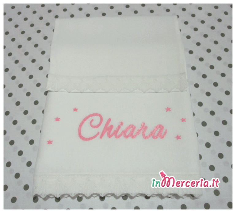 Set Lenzuolino neonato bianco con stelle per Chiara