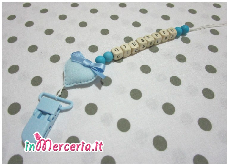 Catenella portaciuccio con cuore e nome Giuseppe