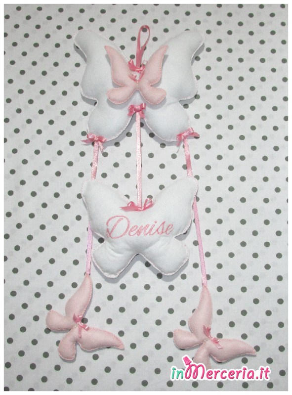 Fiocco nascita farfalla con farfalla per Denise